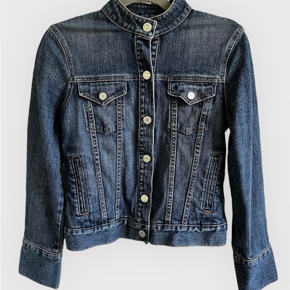 GAP Jackets & Coats Vintage Euc Gap Collarless Jean Jacket Poshmark